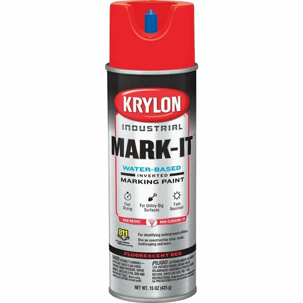 Krylon Mark-It Industrial WB APWA Brilliant Red Inverted Marking Paint 731308